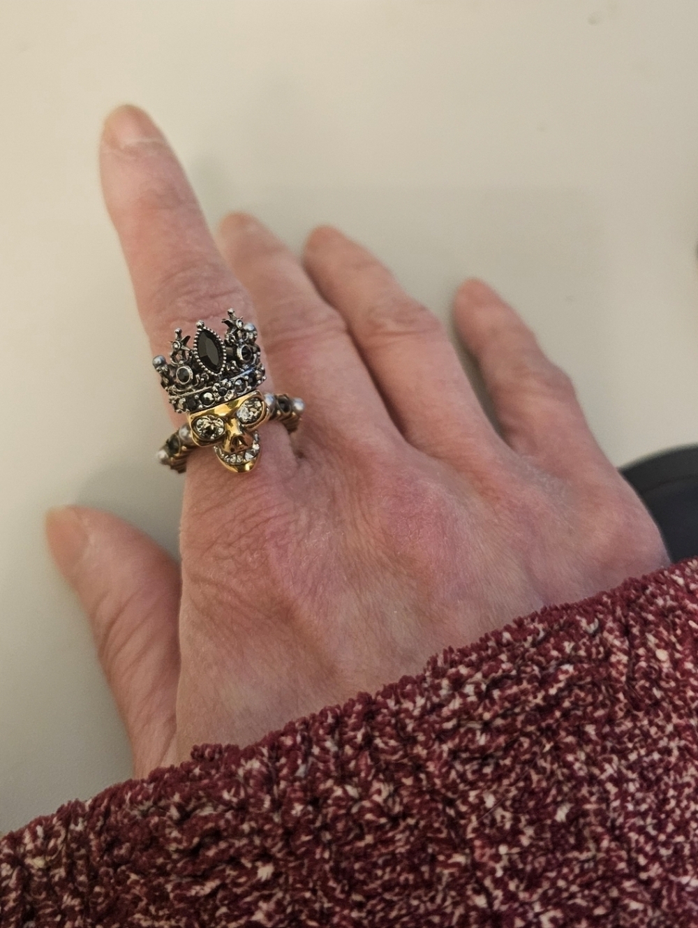 ALEXANDER MCQUEEN Skull Ring SZ 5 - 5.5 - Picture 5 of 6